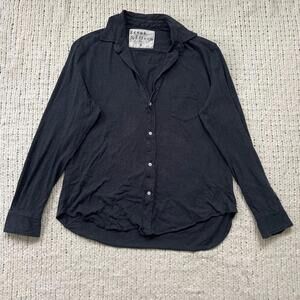 Frank And Eileen Women's Dark Grey Soft Relaxed Button Shirt - Size Medium